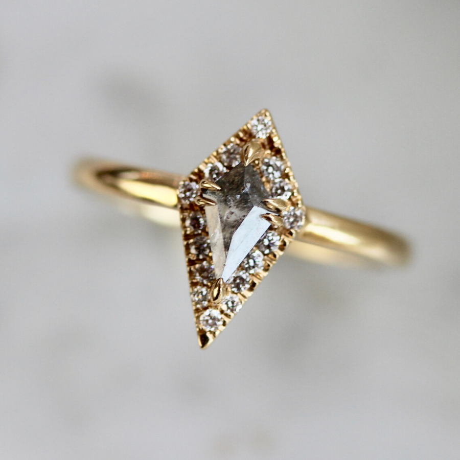 Elysia Grey Rose Cut Diamond Ring