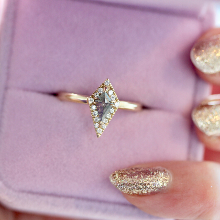 Elysia Grey Rose Cut Diamond Ring