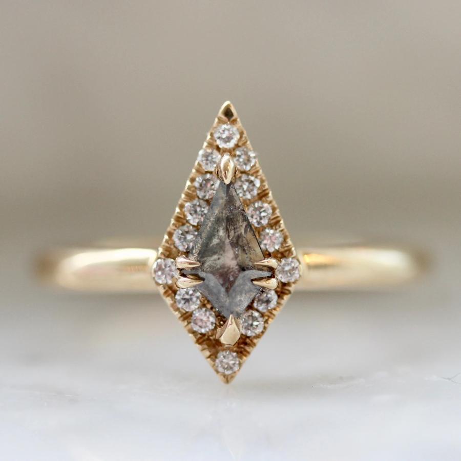 Elysia Grey Rose Cut Diamond Ring