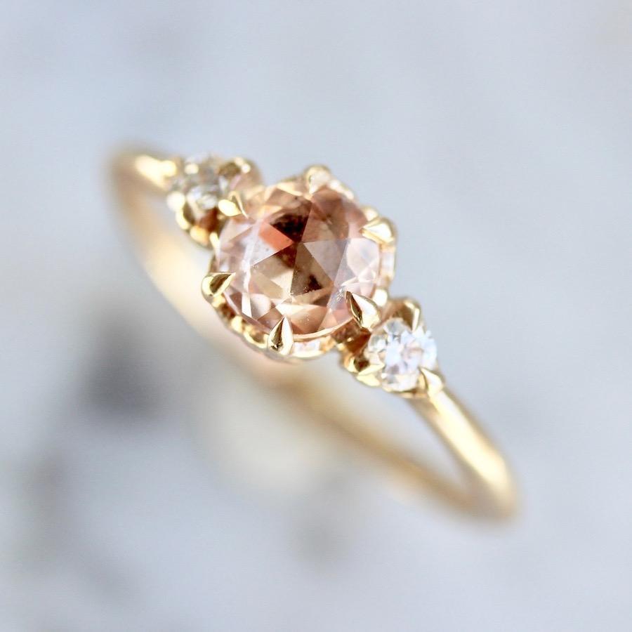 Aimee Kennedy Ring Everlasting Peach Sapphire & Diamond Ring