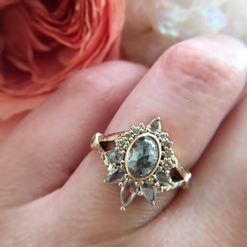 Army Of Rokosz Army Of Rokosz Salt and Pepper Oval Cut Diamond Ring