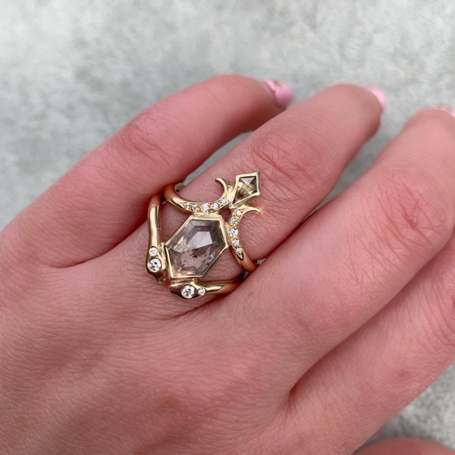 
            Army Of Rokosz Ring Current Ring Size - 6 Nagini Goddess Hexy Cut Diamond Ring