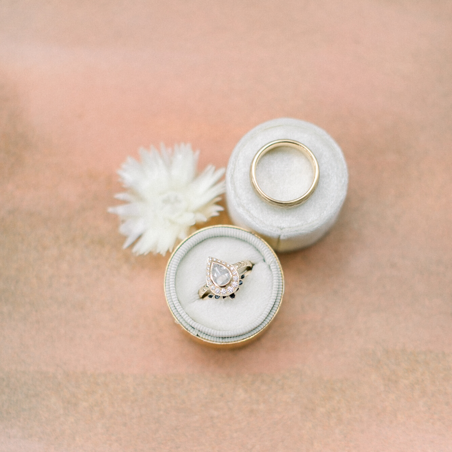 Gemma Pear Rose Cut Diamond Ring