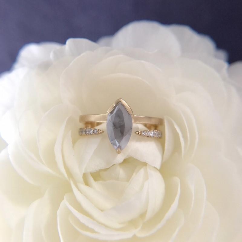 Attic Gold Attic Grey Marquise Diamond Duality Ring
