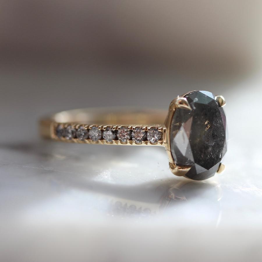 Cora Grey Oval Cut Diamond Ring