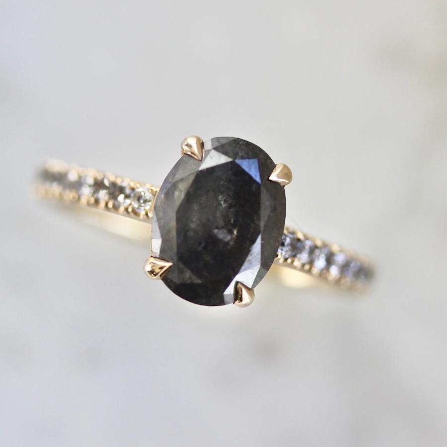 Cora Grey Oval Cut Diamond Ring