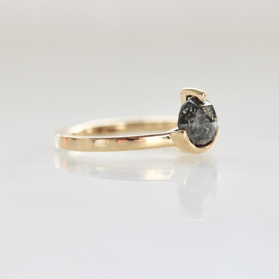 Attic Gold Ring Deva Black Rose Cut Diamond Ring