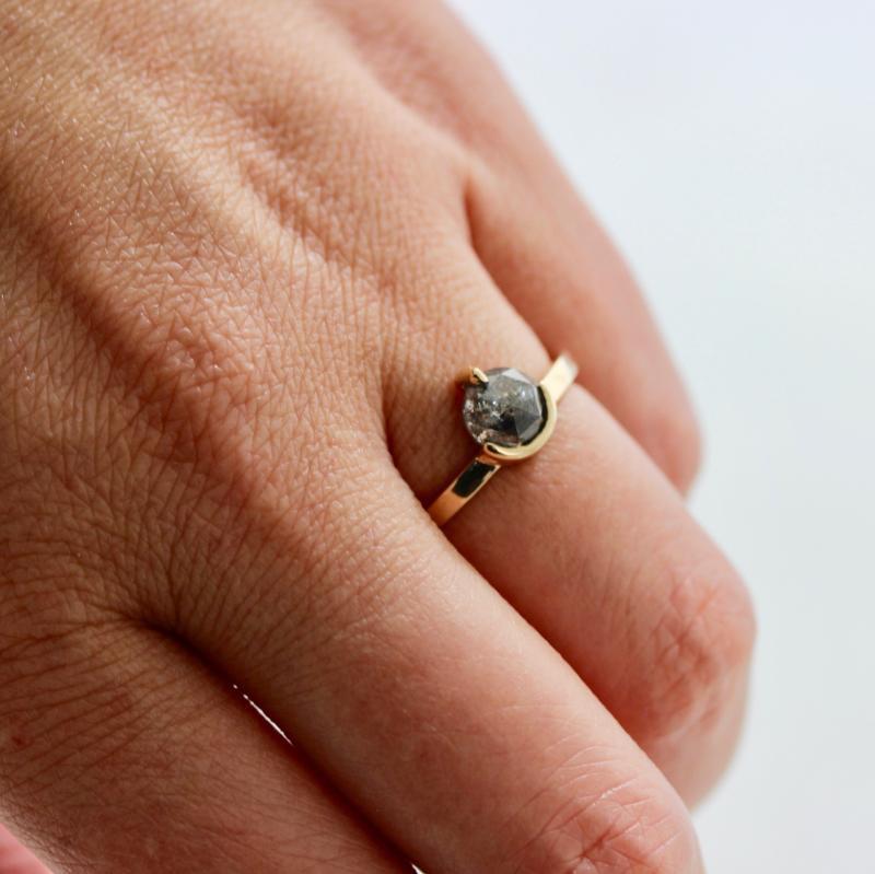 Attic Gold Ring Deva Black Rose Cut Diamond Ring