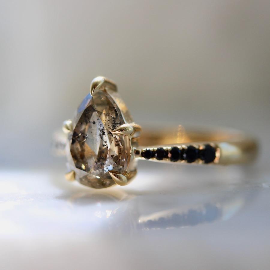 Dreamland Champagne Pear Cut Diamond Ring