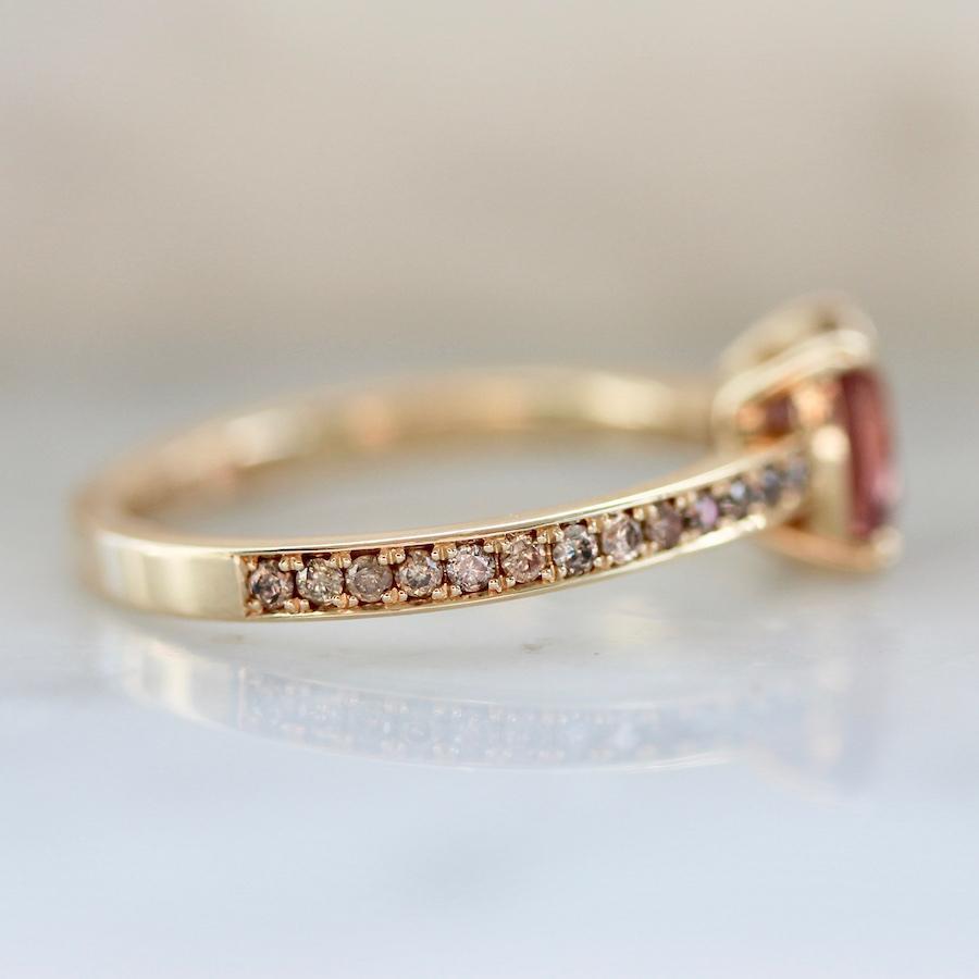 
            Leila Padparadscha Pink &amp; Diamond Sapphire Ring