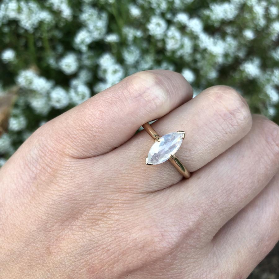 Attic Gold Ring Unicorn Dreams Marquise Cut Diamond Ring