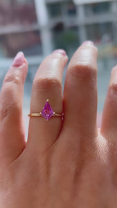 Pink Kite Cut Sapphire Ring 