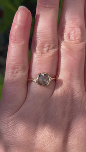 Green Rose Cut Sapphire Ring