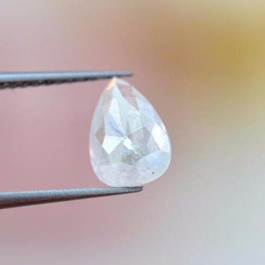 Dream Diam Loose Diamond Milky White White Rose Cut Oval Diamond