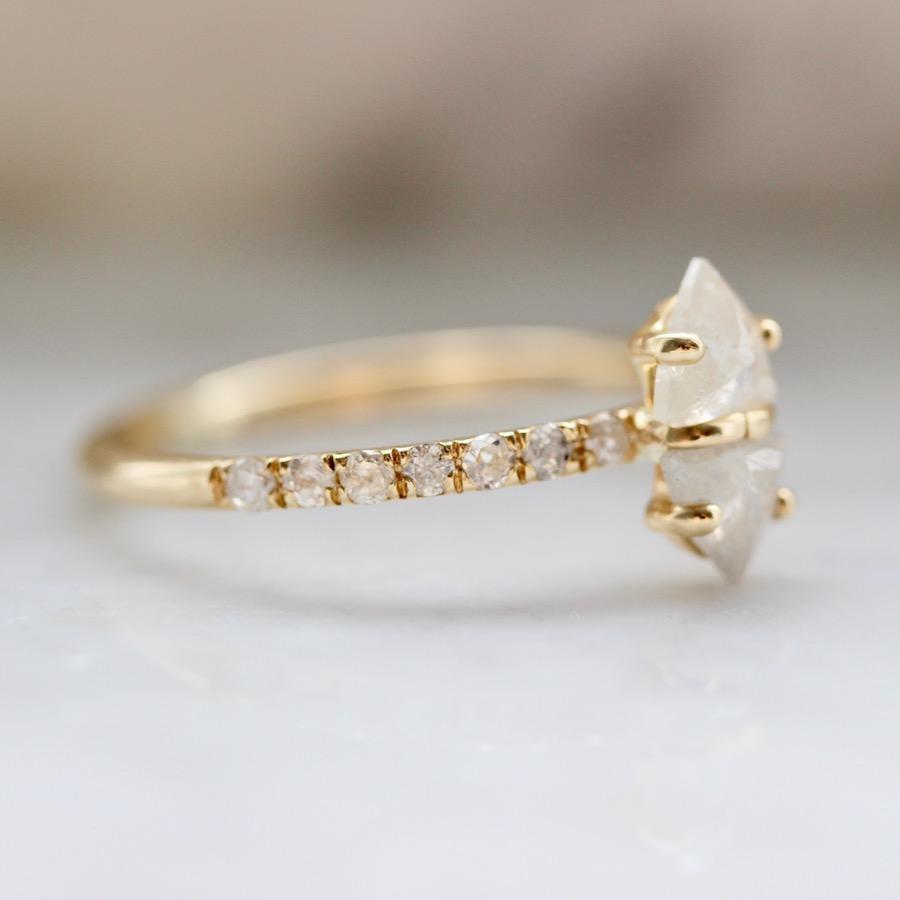 Elliot Gaskin Ring Current Ring Size 6.75 Icey Trillion Twin Diamond Ring