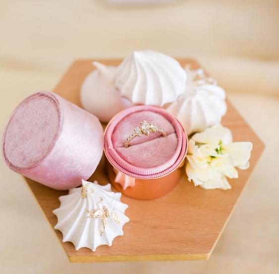 Hera Three Stone Champagne Marquise Ring