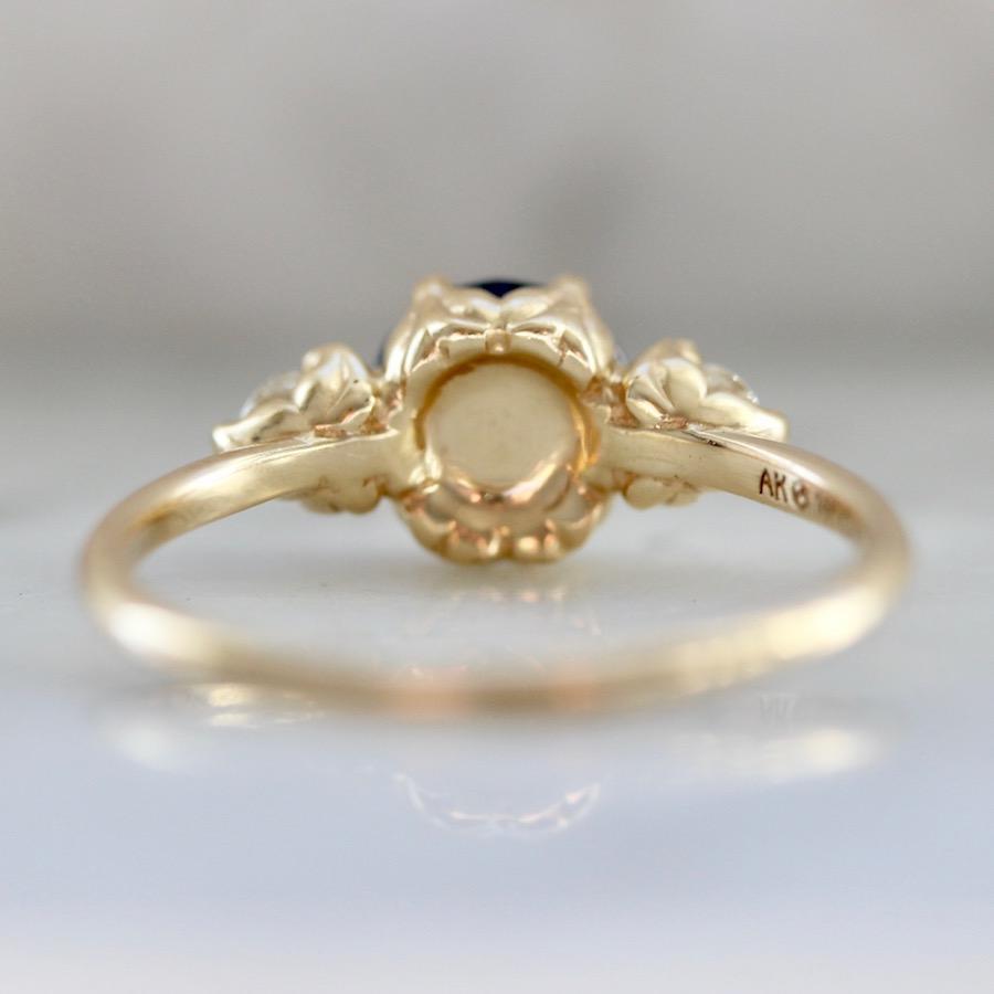 Emily Gill Ring Current Ring Size 6.75 Cici Blue Sapphire & Diamond Ring