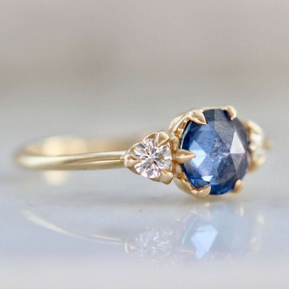 
            Emily Gill Ring Current Ring Size 6.75 Cici Blue Sapphire &amp; Diamond Ring