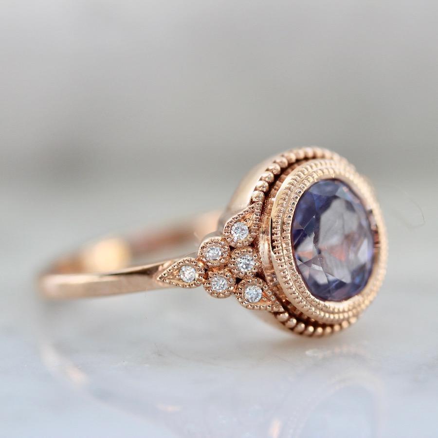 
            Emily Gill Ring Harmony Parti-Purple Sapphire Rose Gold Ring