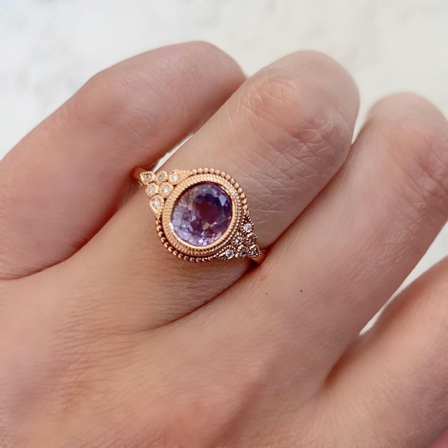 Emily Gill Ring Harmony Parti-Purple Sapphire Rose Gold Ring