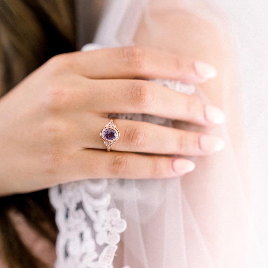 Emily Gill Ring Harmony Parti-Purple Sapphire Rose Gold Ring