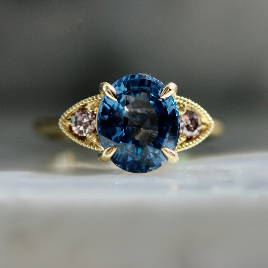 
            Berry Patch Blue Oval Cut Spinel Ring