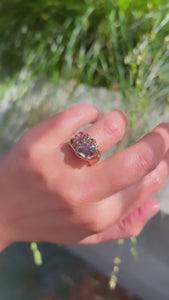 Hand in heart moyo sapphire ring