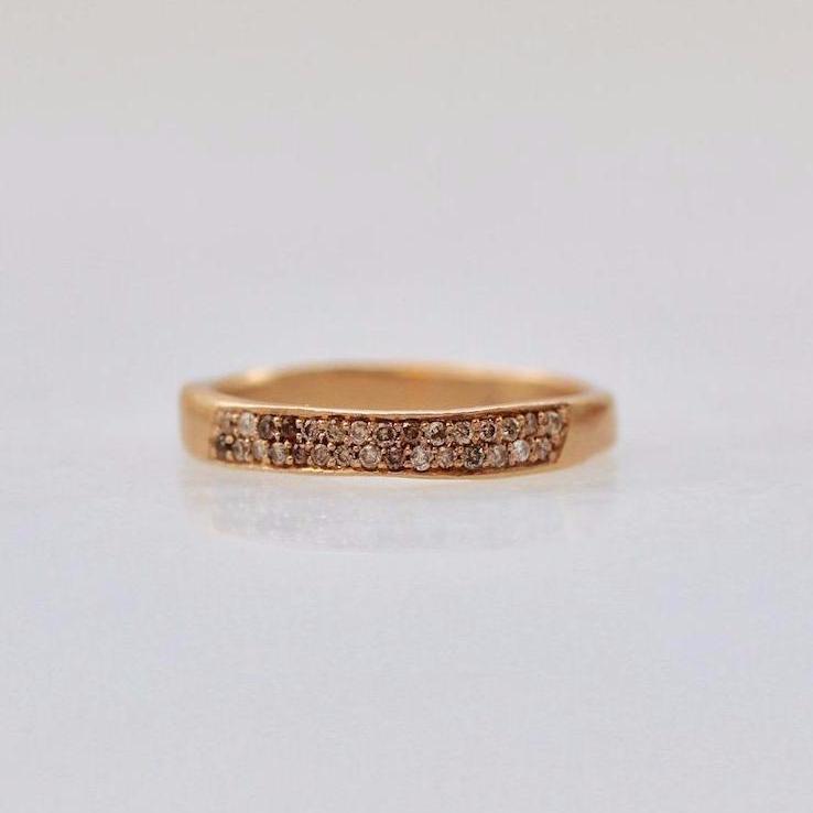 Fluid Jewelry Ring Fluid Jewellery Diamond Pave Rose Gold Band