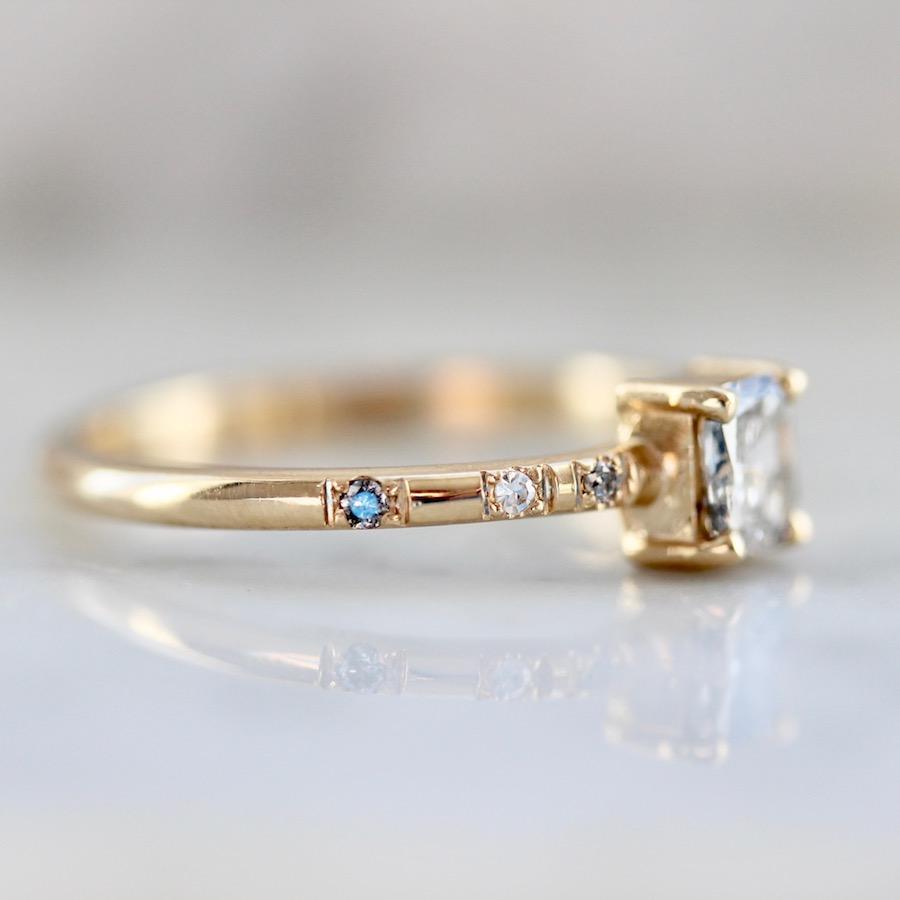 Foe And Dear Ring Axis Radiant Salt and Pepper Diamond Ring