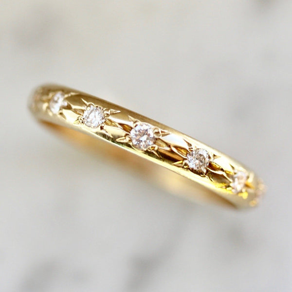 Foe And Dear Ring Galaxy Wide Diamond Gold Ring