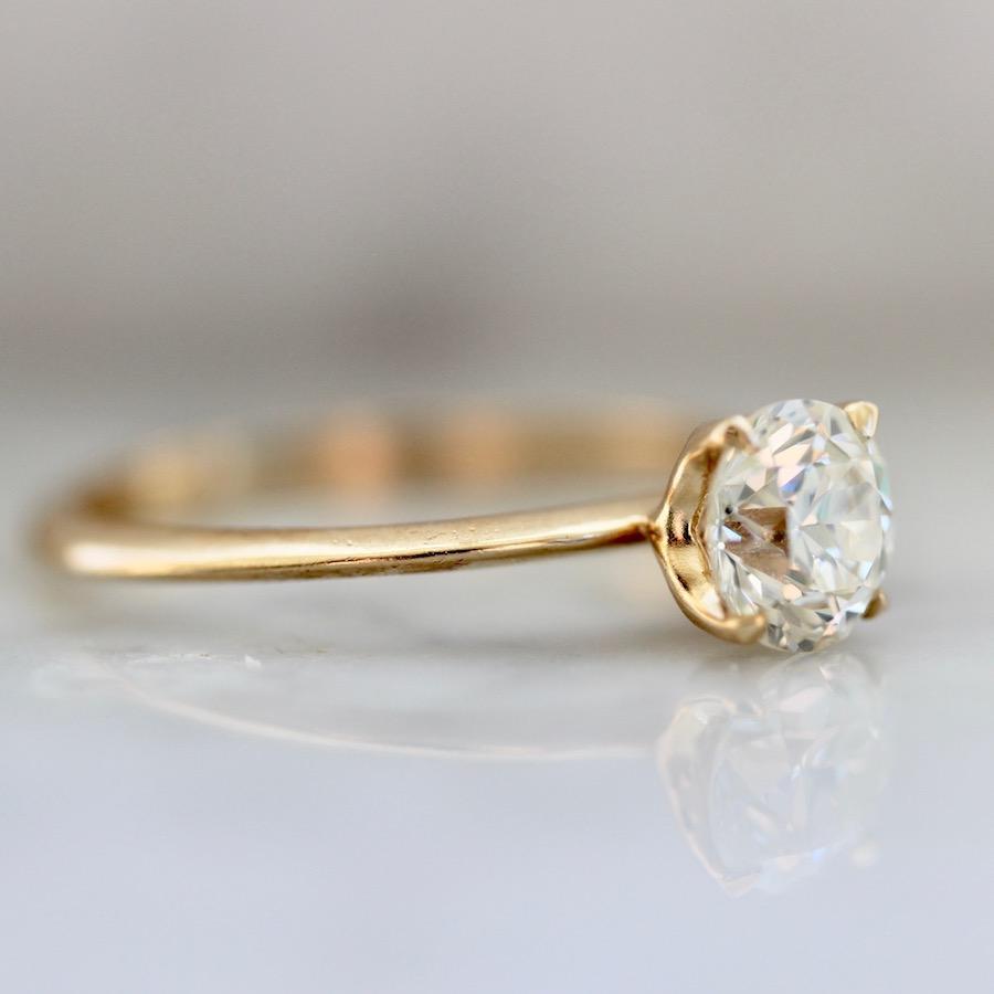 Gem Breakfast Bespoke Ring Bella Old European Cut Diamond Ring in Peach Gold