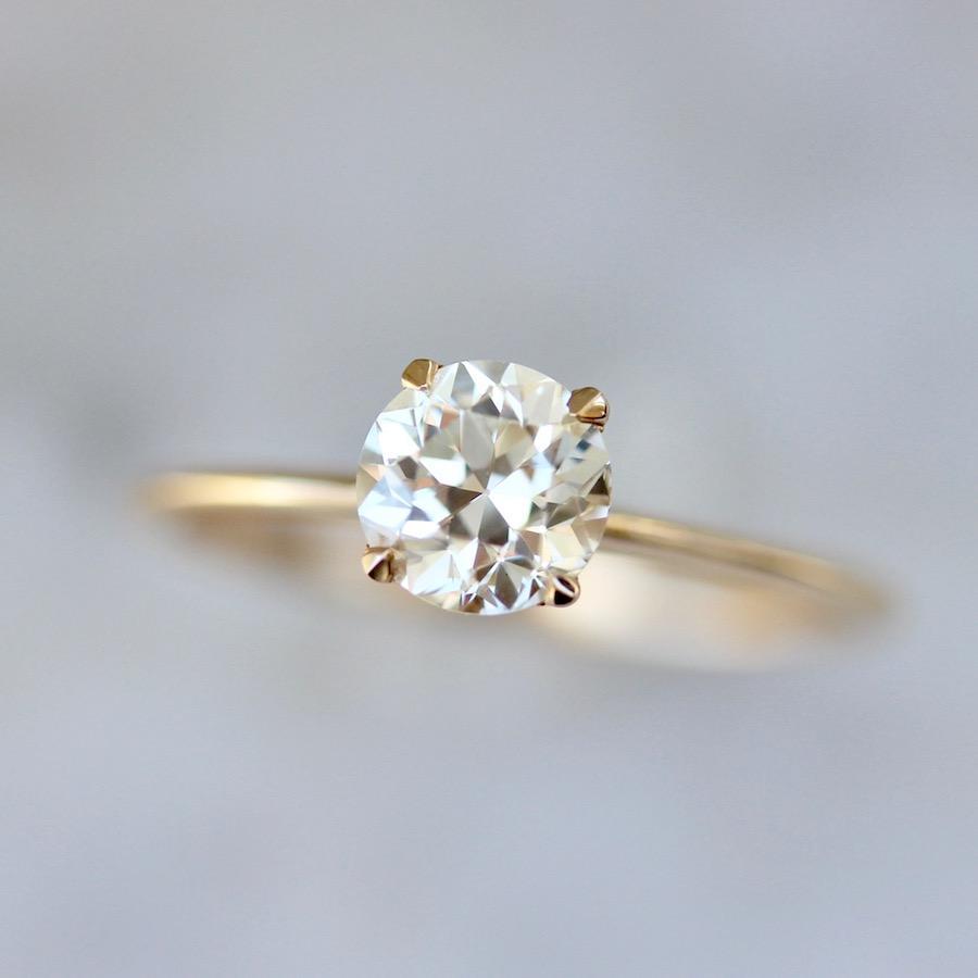 Gem Breakfast Bespoke Ring Bella Old European Cut Diamond Ring in Peach Gold