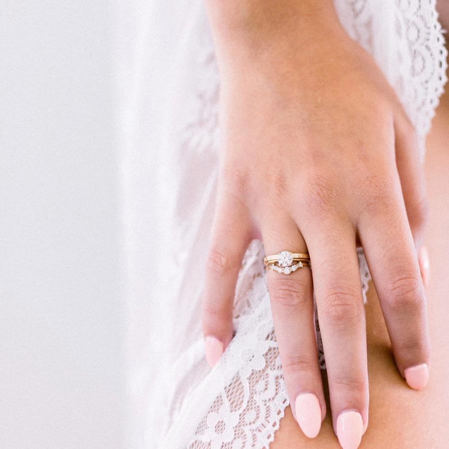 Gem Breakfast Bespoke Ring Bella Old European Cut Diamond Ring in Peach Gold