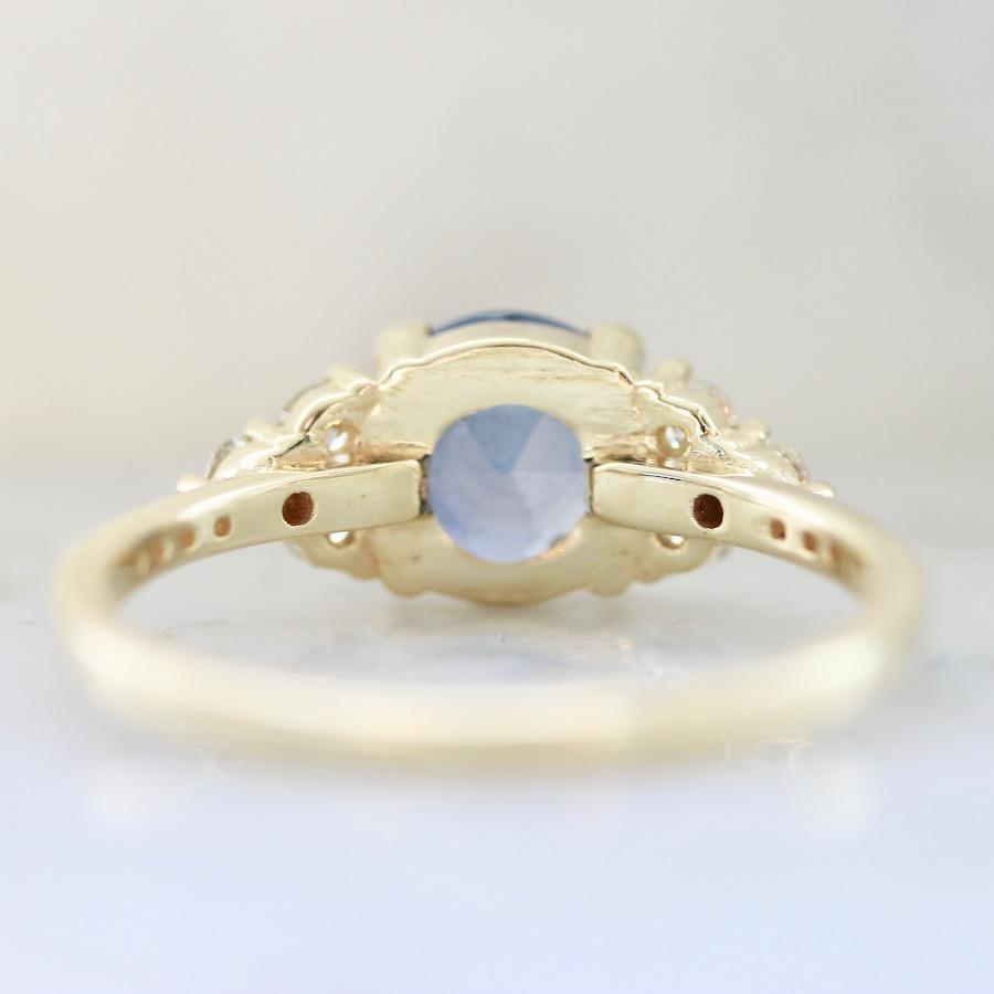 
            Gem Breakfast Bespoke Ring Blue Spritz Rose Cut Blue Sapphire &amp; Diamond Ring