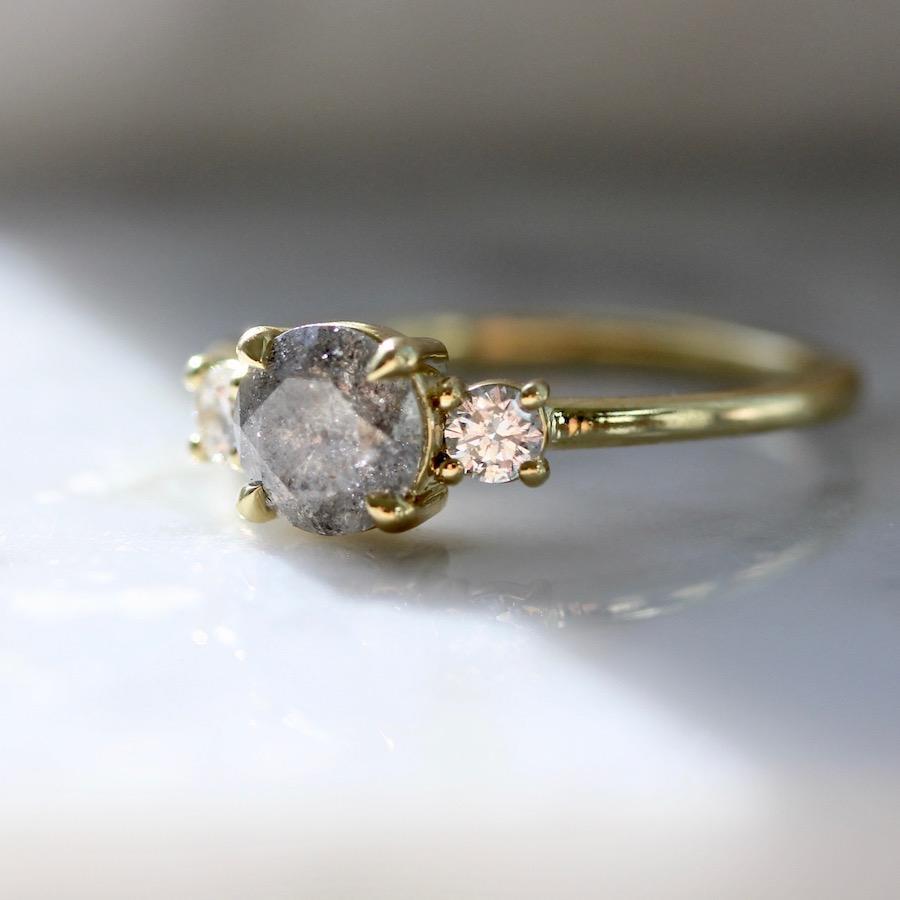 Gem Breakfast Bespoke Ring Brixton Salt & Pepper Diamond Ring in Yellow Gold