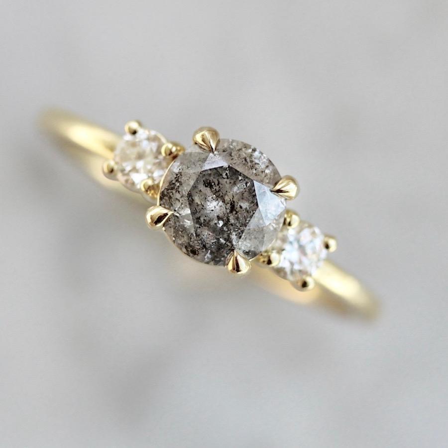 Gem Breakfast Bespoke Ring Brixton Salt & Pepper Diamond Ring in Yellow Gold