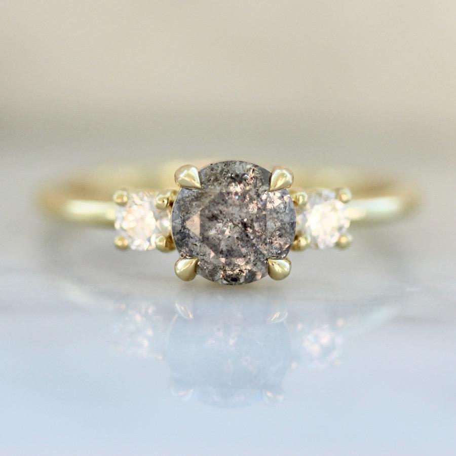 Gem Breakfast Bespoke Ring Brixton Salt & Pepper Diamond Ring in Yellow Gold