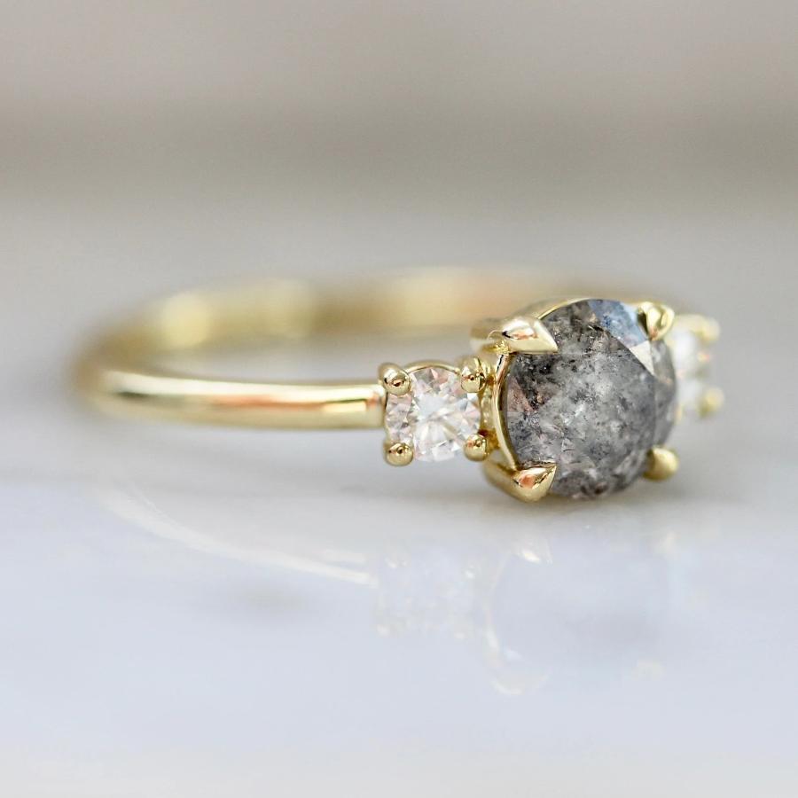 Gem Breakfast Bespoke Ring Brixton Salt & Pepper Diamond Ring in Yellow Gold