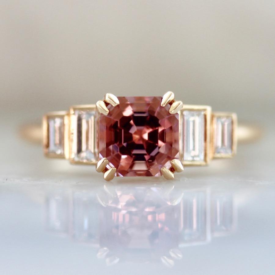 Gem Breakfast Bespoke Ring Cassidy Asscher Cut Morganite & Diamond Ring