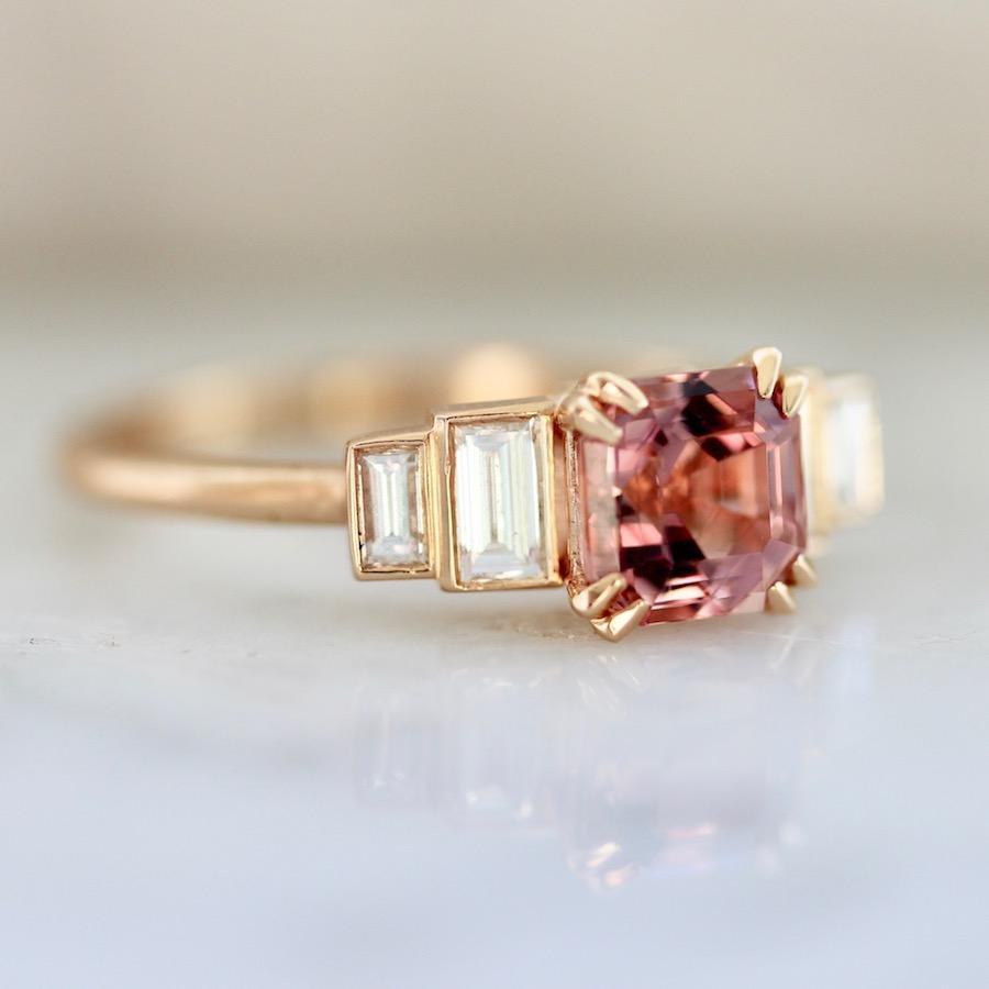 Gem Breakfast Bespoke Ring Cassidy Asscher Cut Morganite & Diamond Ring