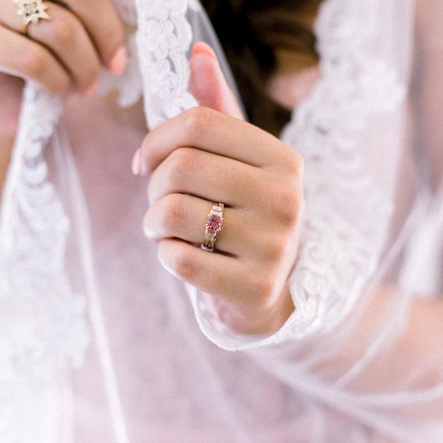 Gem Breakfast Bespoke Ring Cassidy Asscher Cut Morganite & Diamond Ring