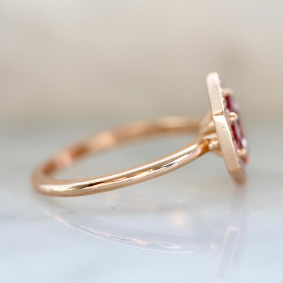 Clover Hexagon Cut Pink Sapphire Ring