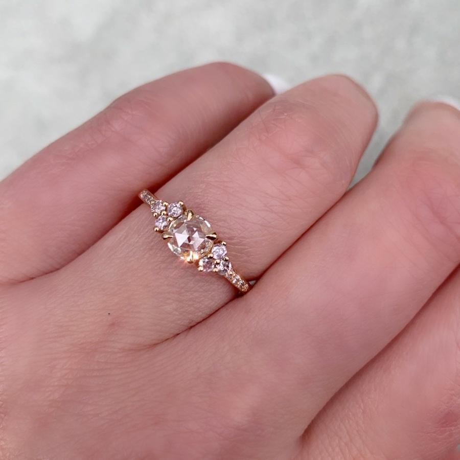 
            Gem Breakfast Bespoke Ring Current Ring Size - 6.5 Pink Spritz Rose Cut Diamond Ring