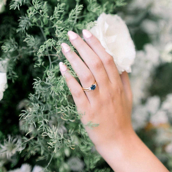 Gem Breakfast Bespoke Ring Electric Magic Teal Spinel & Diamond Ring