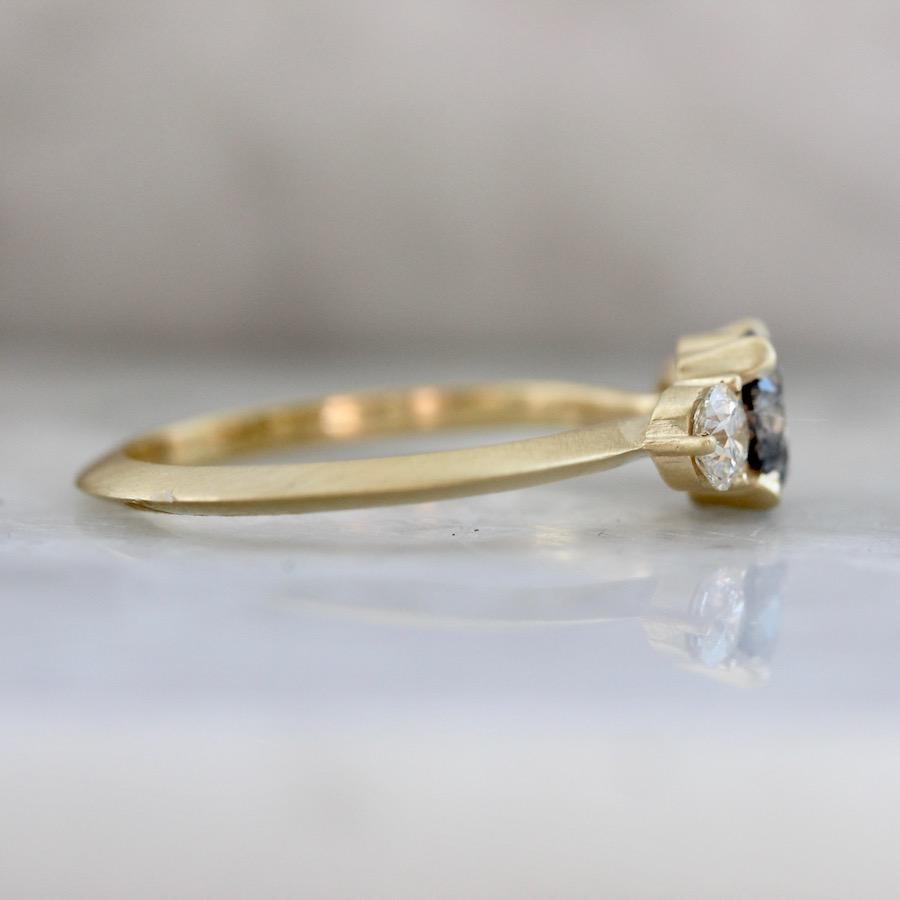 Gem Breakfast Bespoke Ring Fool In Love Three Stone Salt & Pepper Diamond Ring