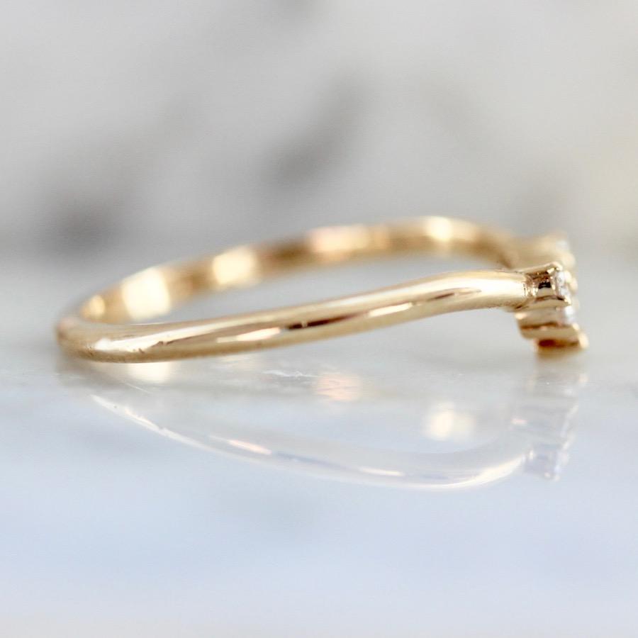 Gem Breakfast Bespoke Ring Petite Diamond Stacking Curved Band
