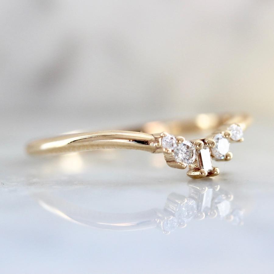 Gem Breakfast Bespoke Ring Petite Diamond Stacking Curved Band