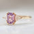 Gem Breakfast Bespoke Ring Pink Sugar Emerald Cut Sapphire & Diamond Trillion Ring