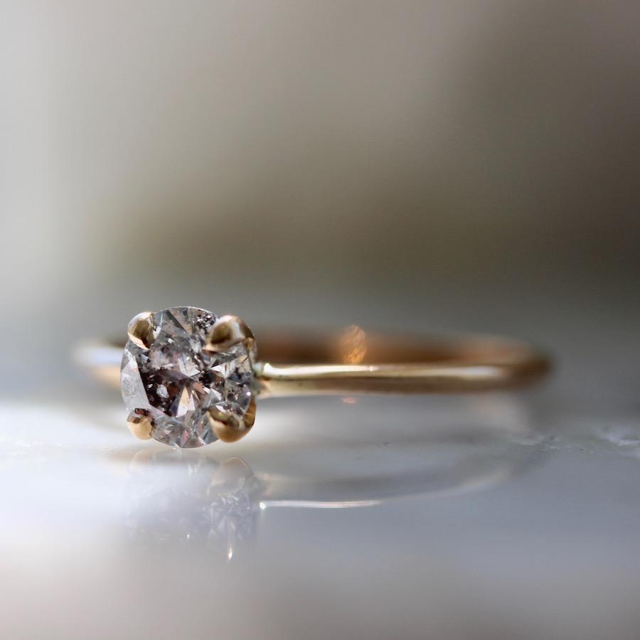 Gem Breakfast Bespoke Ring Salt & Pepper Stella Diamond Ring in Rose Gold