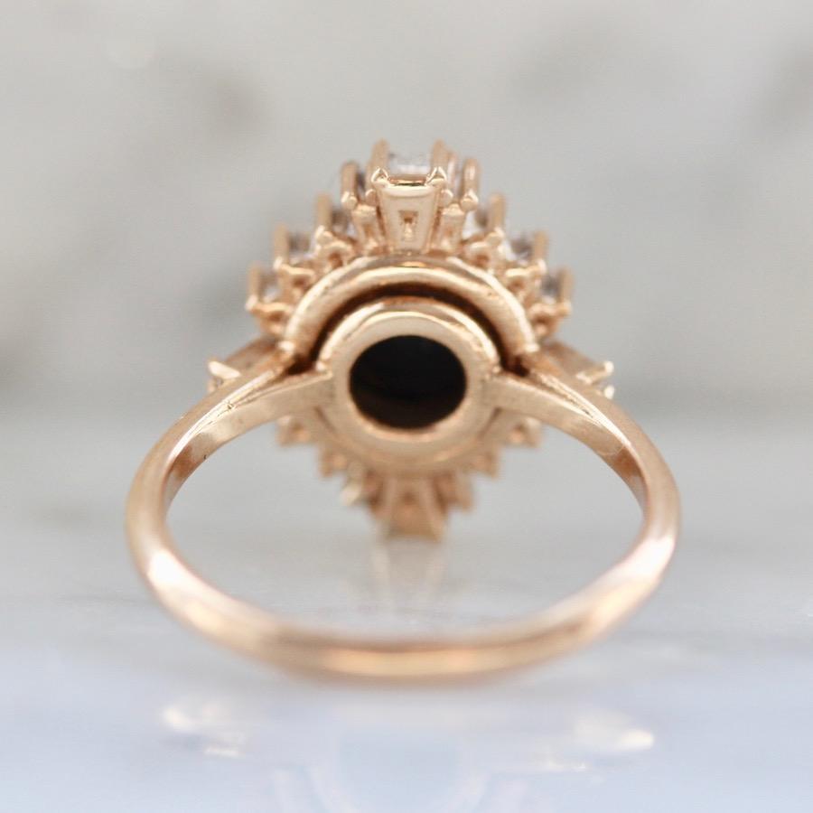 Gem Breakfast Bespoke Ring Starlight Black Rose Cut Diamond Ballerina Ring